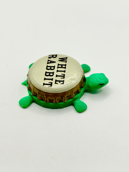 White Rabbit Beer - Bottle Cap Magnet Turtle
