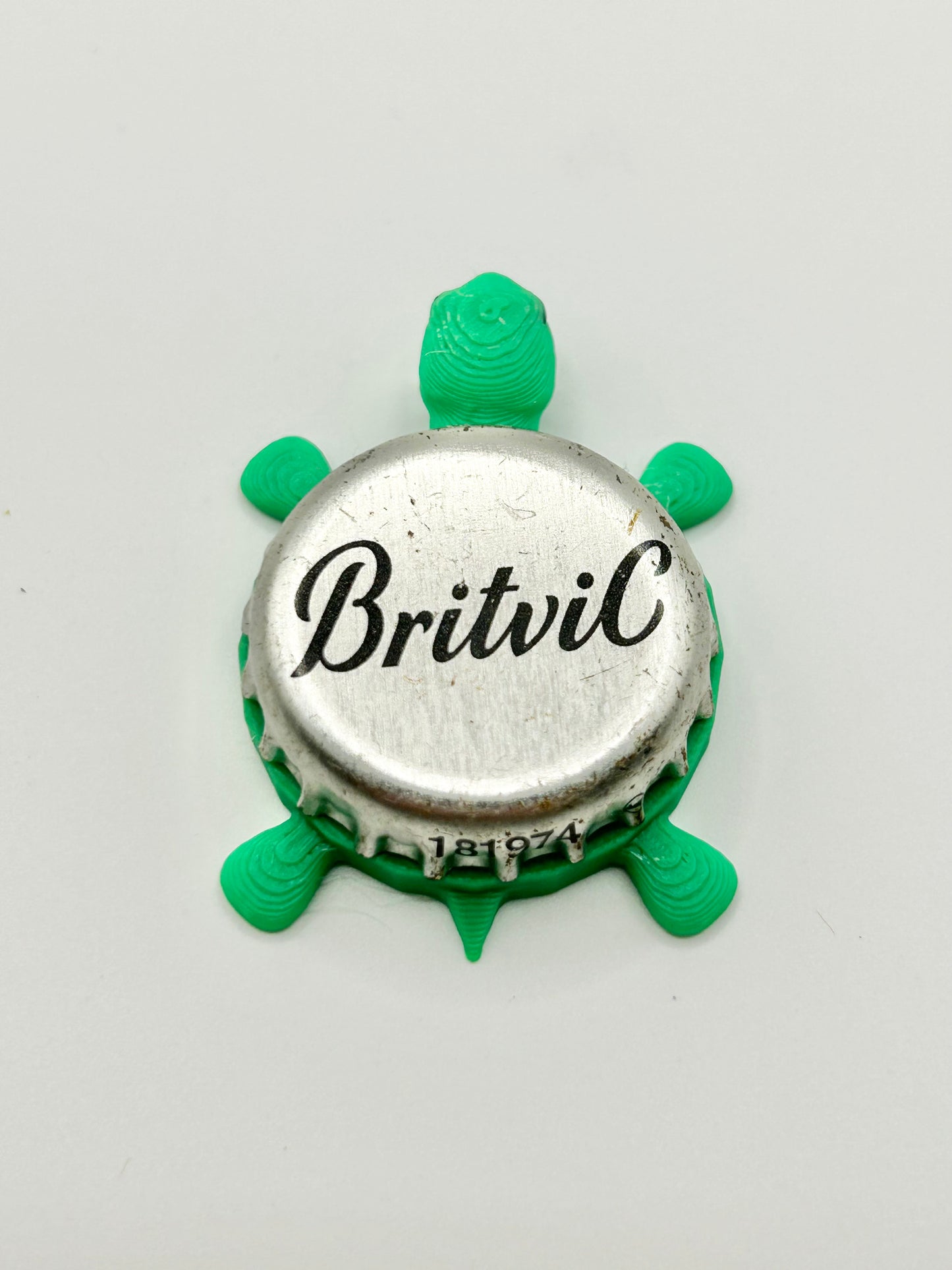 Britvic (Silver) - Bottle Cap Magnet Turtle