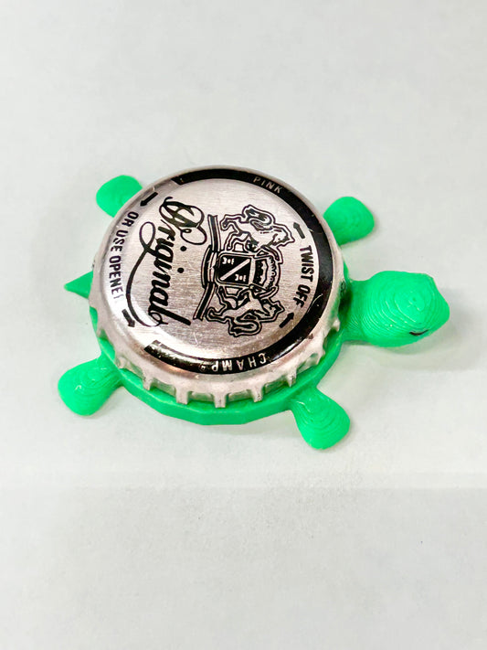 Champagne Velvet Pink Champ - Bottle Cap Magnet Turtle