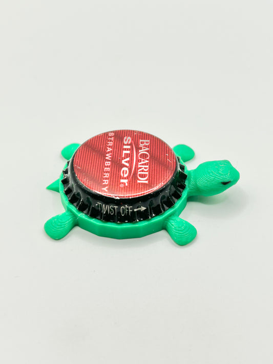Bacardi Silver Strawberry - Bottle Cap Magnet Turtle