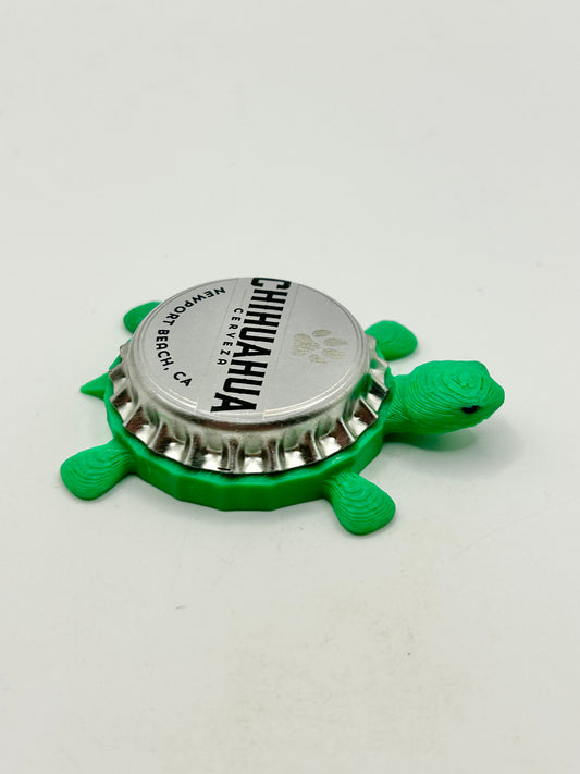 Chihuahua Cerveza - Bottle Cap Magnet Turtle