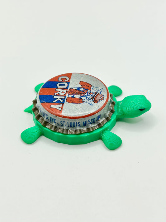 Corky (Vintage) - Bottle Cap Magnet Turtle