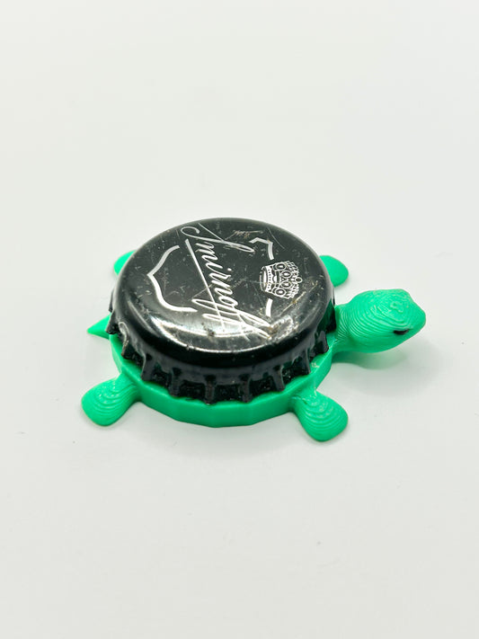 Smirnoff (Vintage Black with Crown) - Bottle Cap Magnet Turtle