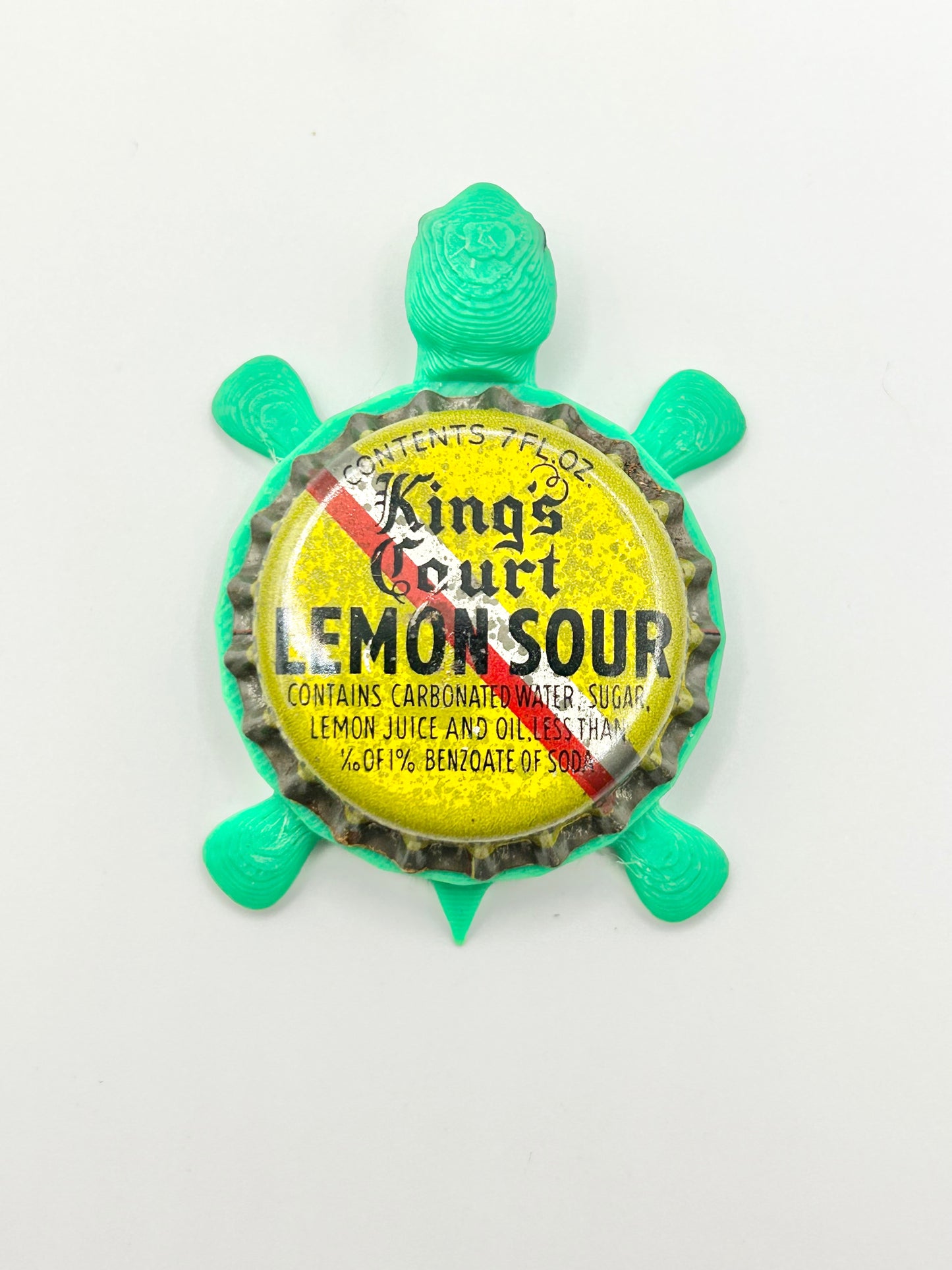 King’s Court Lemon Sour (Vintage) - Bottle Cap Magnet Turtle