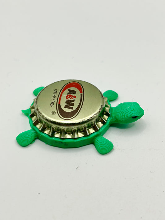 A&W Root Beer (Chrome) - Bottle Cap Magnet Turtle Shell Shocked Art
