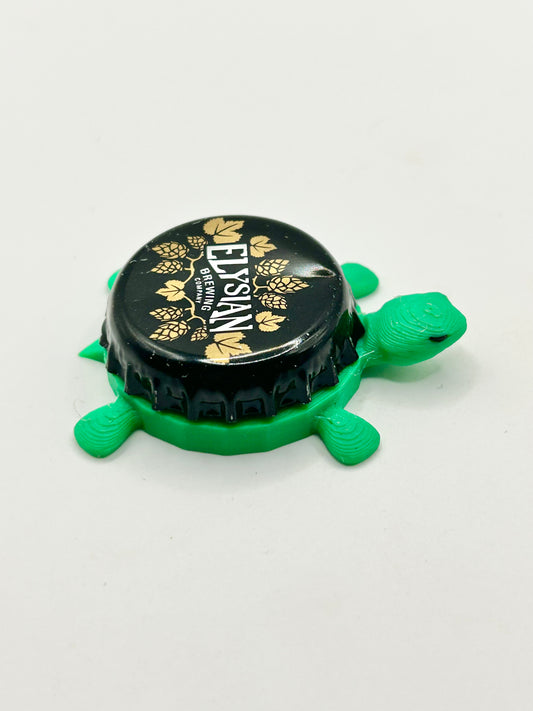 Elysian Brewing (Black & Brown) - Bottle Cap Magnet Turtle