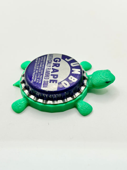 Jumbo Grape Soda - Bottle Cap Magnet Turtle