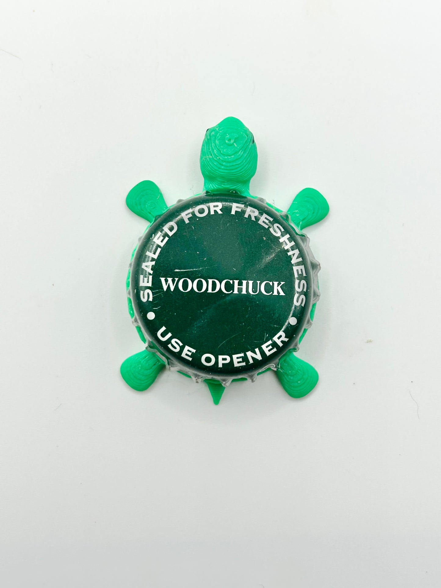 Woodchuck (Green) - Bottle Cap Magnet Turtle