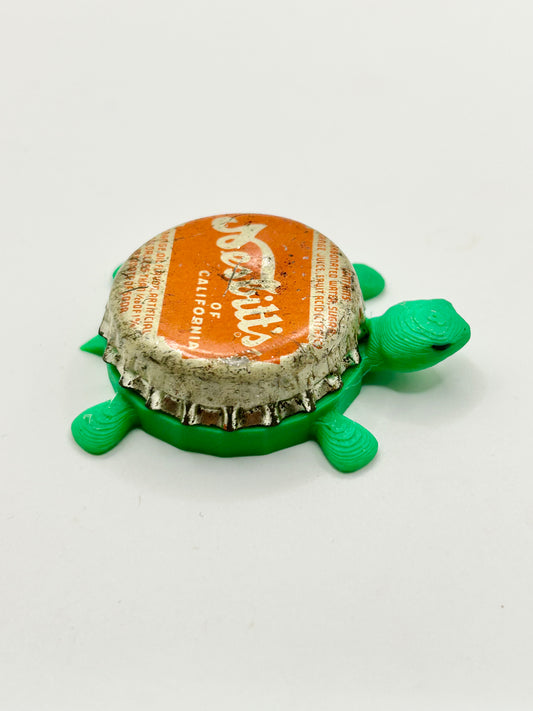 Nesbitt’s Orange Soda (Vintage) - Bottle Cap Magnet Turtle
