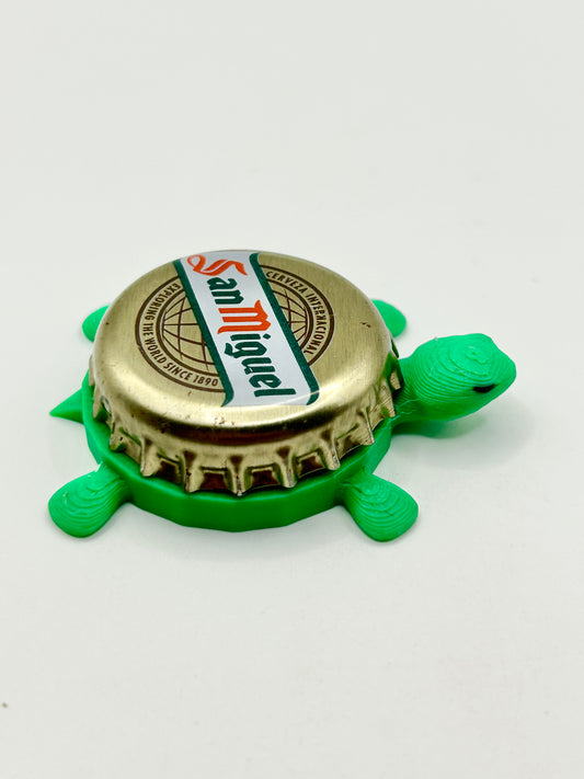 San Miguel Cerveza - Bottle Cap Magnet Turtle