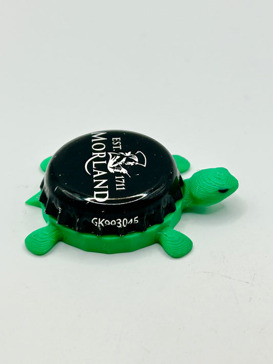 Morland Brewing (Black) - Bottle Cap Magnet Turtle Shell Shocked Art