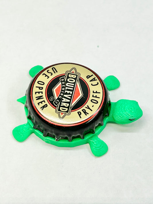 Boulevard Brewing (Pry Off Text) - Bottle Cap Magnet Turtle