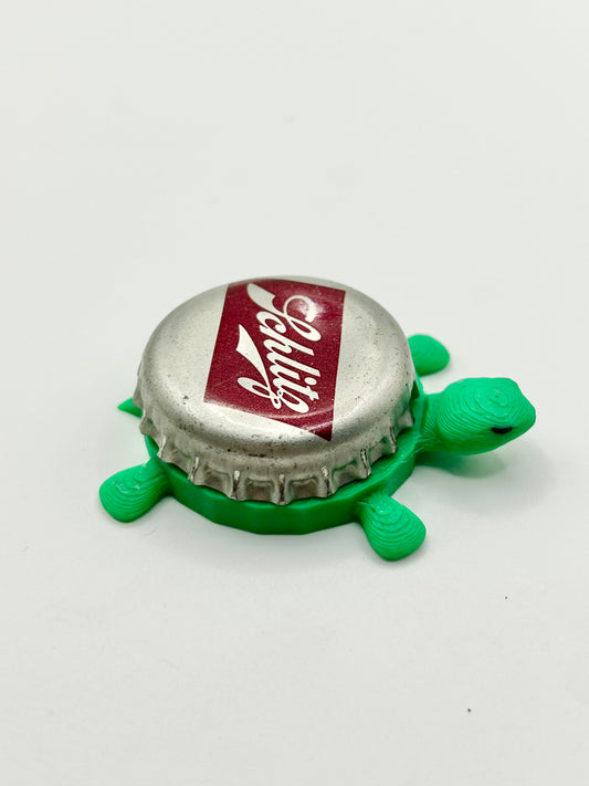 Schlitz Beer - Bottle Cap Magnet Turtle Shell Shocked Art