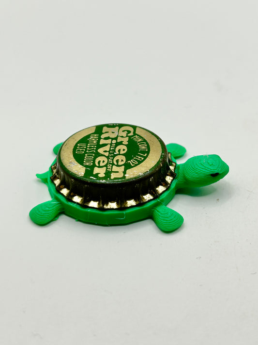 Green River Soda (Vintage) - Bottle Cap Magnet Turtle Shell Shocked Art