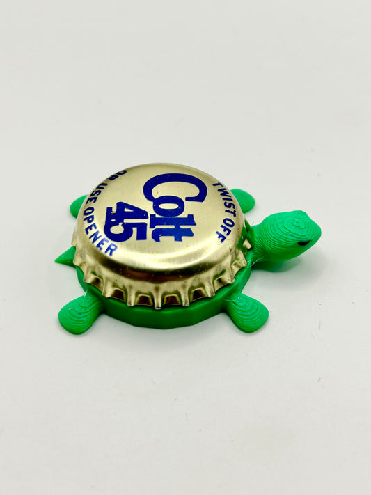 Colt 45 Malt Liquor (Vintage) - Bottle Cap Magnet Turtle