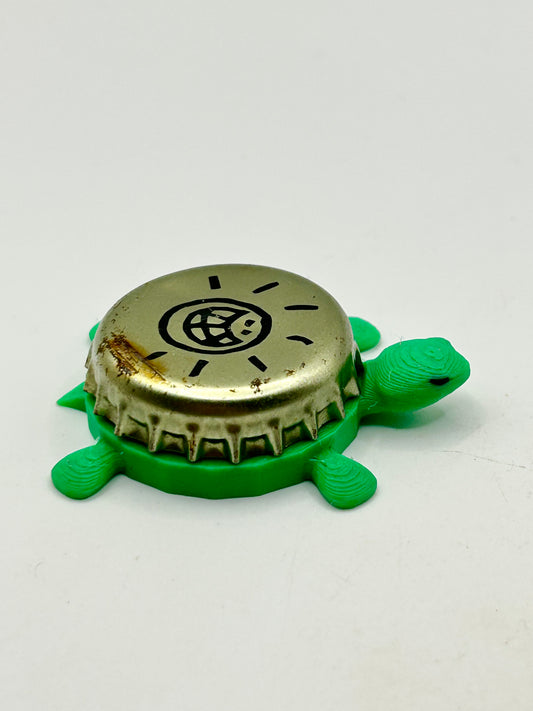 Jem’s Beer Factory - Bottle Cap Magnet Turtle Shell Shocked Art