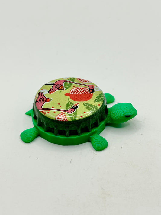 Flamingo Fruit Fight Sour Ale with Pomegranate (Bell’s Beer) - Bottle Cap Magnet Turtle Shell Shocked Art