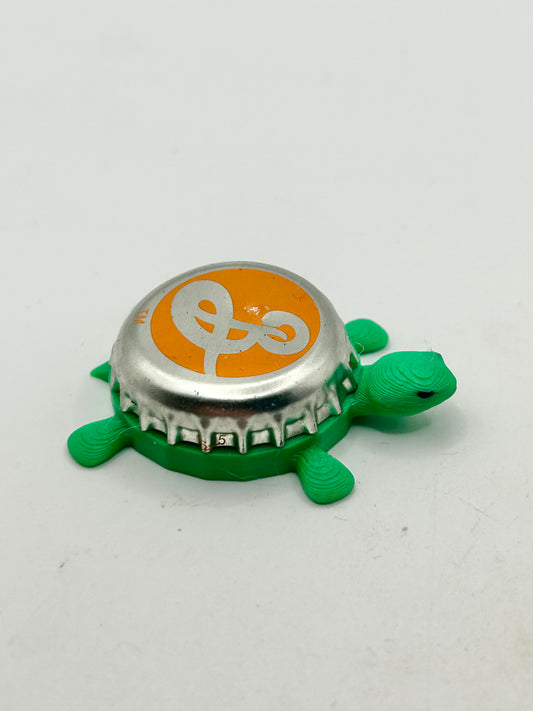 Brooklyn Beer (Orange Background) - Bottle Cap Magnet Turtle Shell Shocked Art
