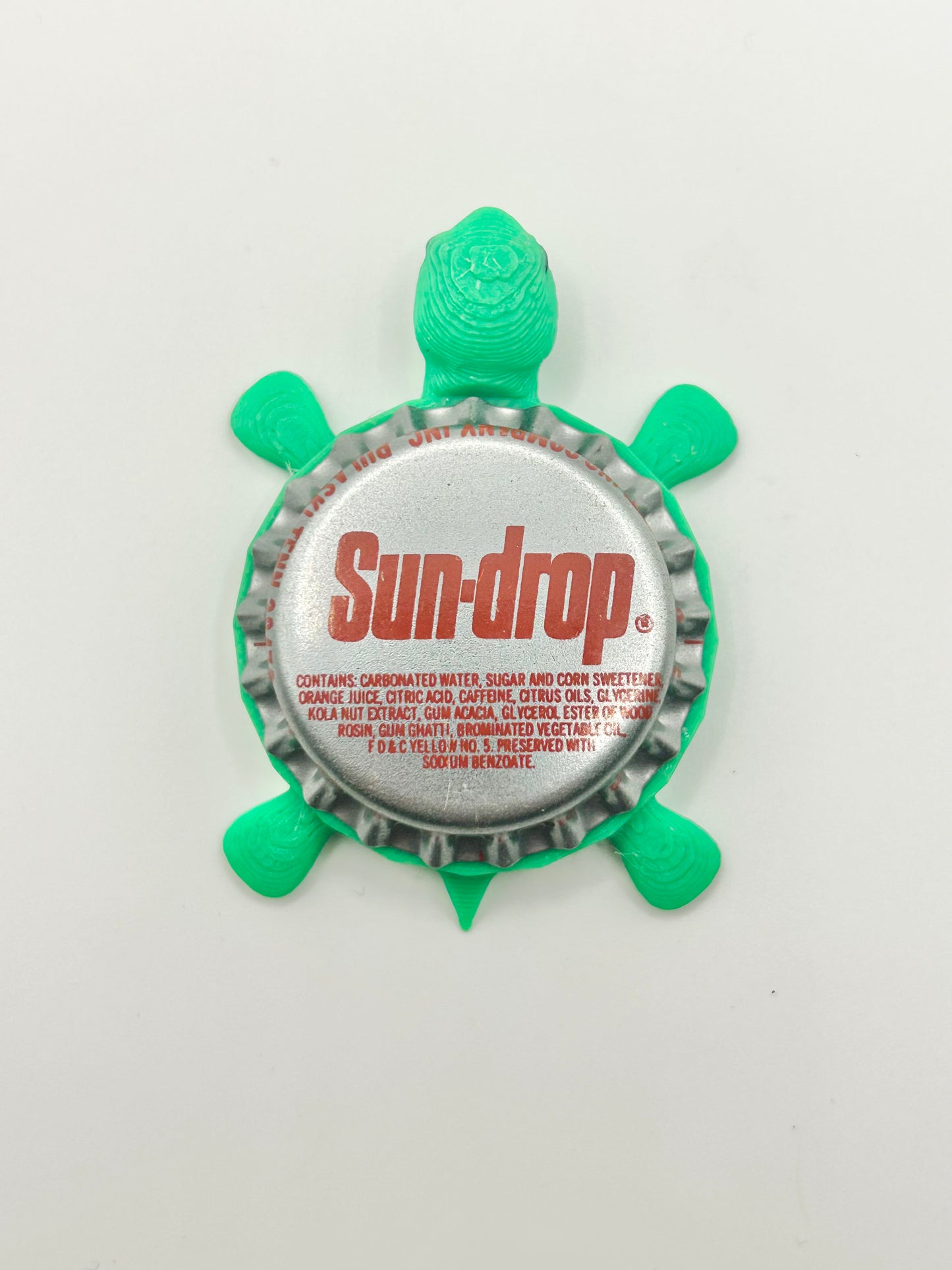Sun Drop Cola (Vintage) - Bottle Cap Magnet Turtle