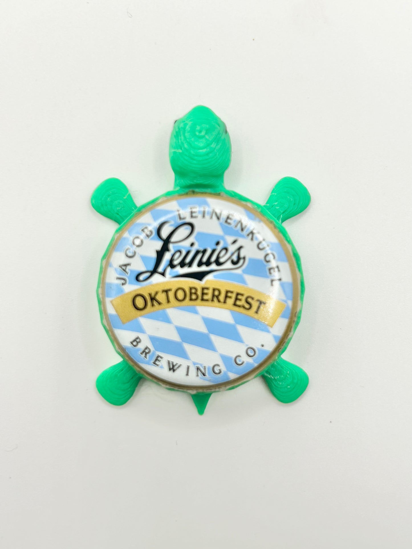 Leinenkugel's Oktoberfest (Checkered Pattern) - Bottle Cap Magnet Turtle