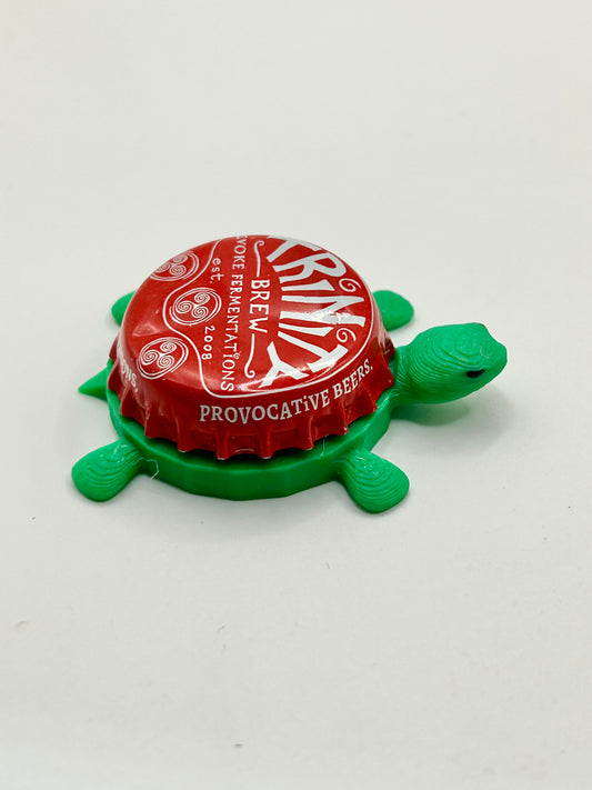 Trinity Brewing - Bottle Cap Magnet Turtle Shell Shocked Art