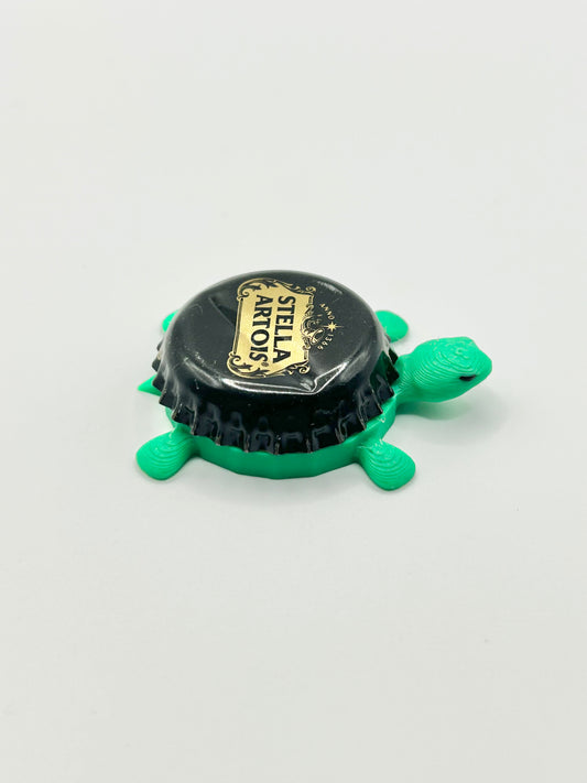 Stella Artois (Black) - Bottle Cap Magnet Turtle