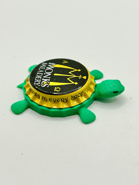 Monks Meadery - Bottle Cap Magnet Turtle Shell Shocked Art