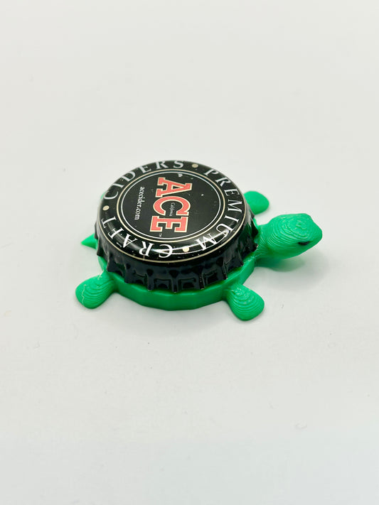Ace Premium Craft Cider (Red Text) - Bottle Cap Magnet Turtle
