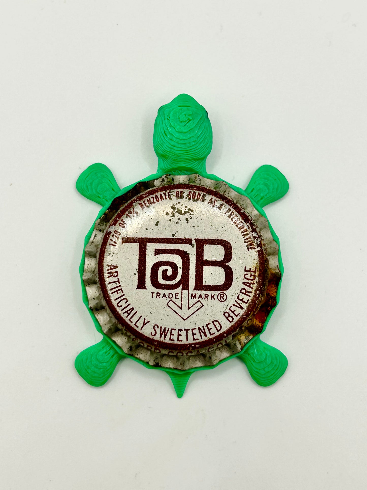 Tab Soda (Vintage) - Bottle Cap Magnet Turtle