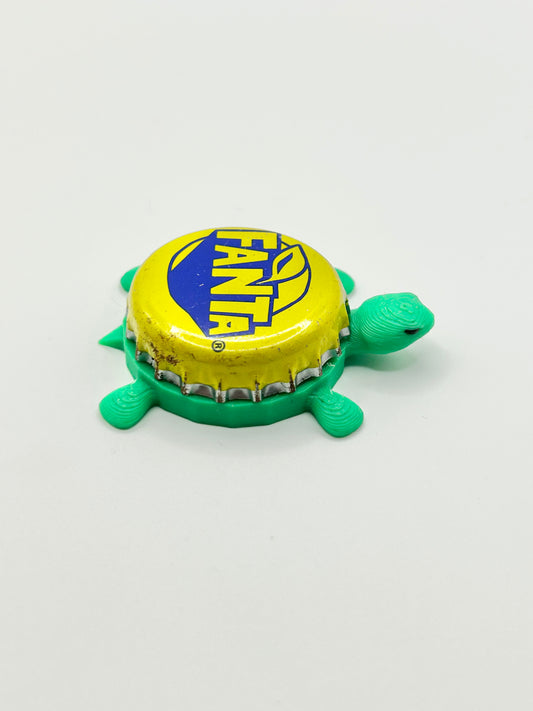 Fanta Pineapple Soda - Bottle Cap Magnet Turtle