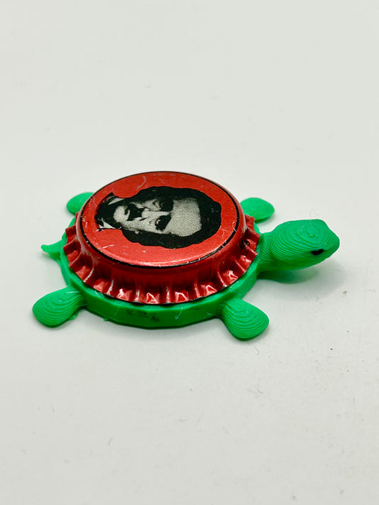 Edgar Allan Poe (Red Vintage) - Raven Brewery - Bottle Cap Magnet Turtle Shell Shocked Art