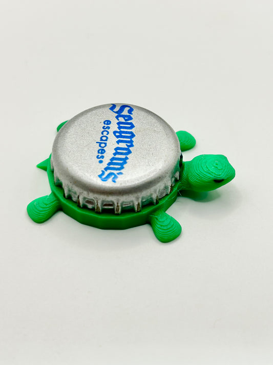 Seagrams Escapes (Silver) - Bottle Cap Magnet Turtle