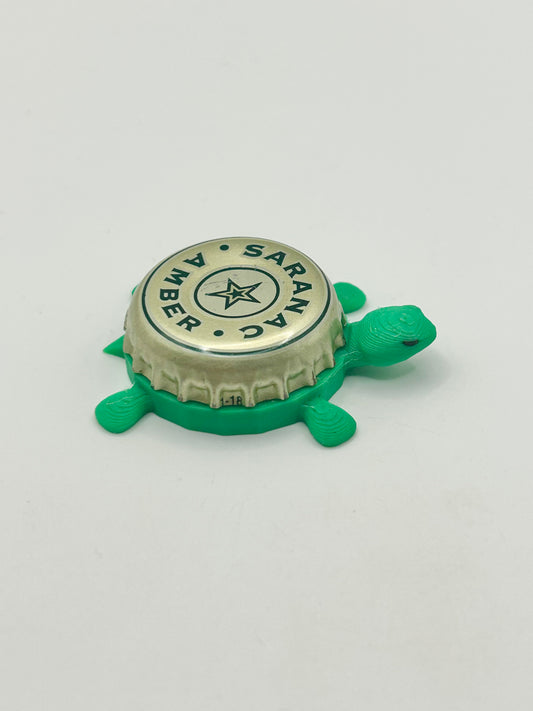 Saranac Amber - Bottle Cap Magnet Turtle