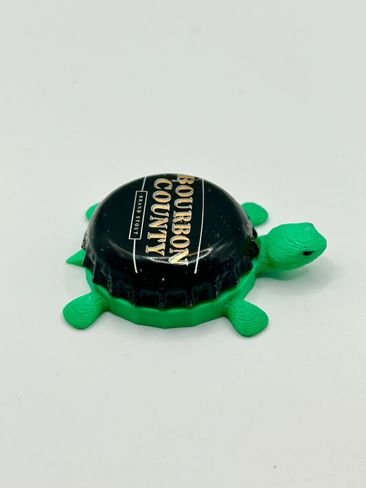 Bourbon County (Gold Text) - Bottle Cap Magnet Turtle