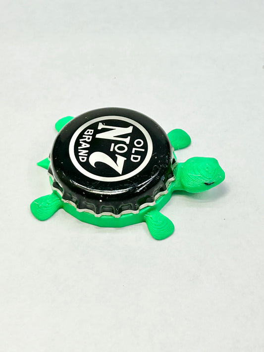 Jack Daniel’s Old No 7 Brand - Bottle Cap Magnet Turtle Shell Shocked Art