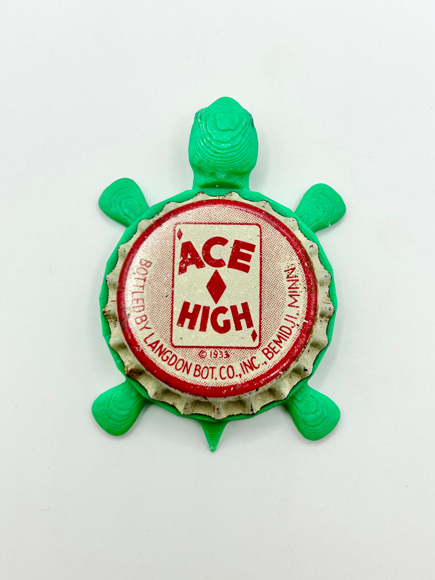 Ace High (Vintage) - Bottle Cap Magnet Turtle