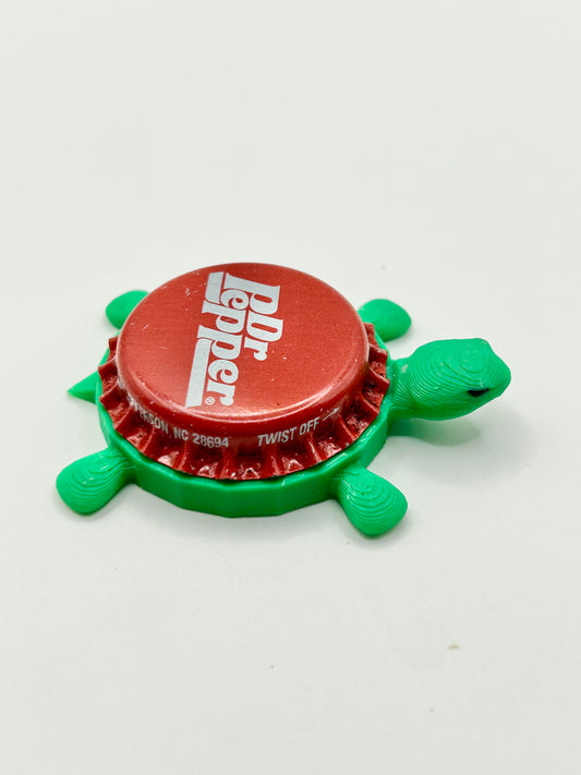 Dr Pepper Soda (Red Vintage) - Bottle Cap Magnet Turtle