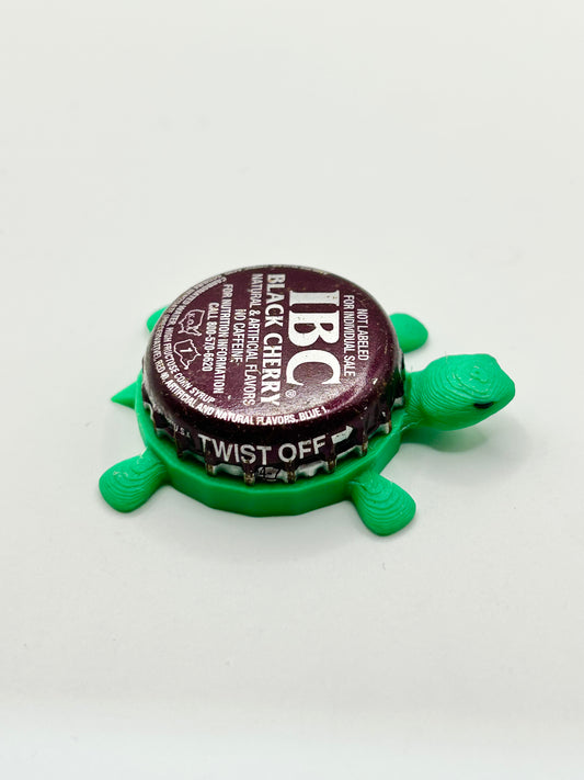 IBC Black Cherry Soda (Older Design) - Bottle Cap Magnet Turtle