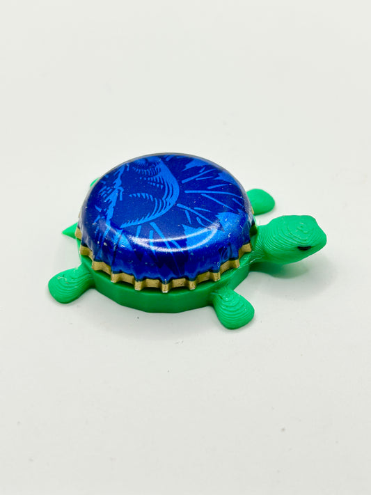 Woodchuck (Blue Beaver) - Bottle Cap Magnet Turtle