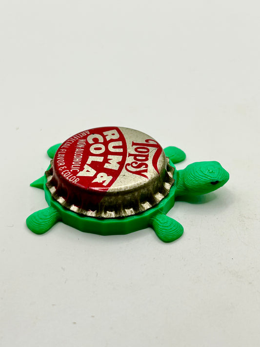 Topsy Rum and Cola (Vintage) - Bottle Cap Magnet Turtle Shell Shocked Art