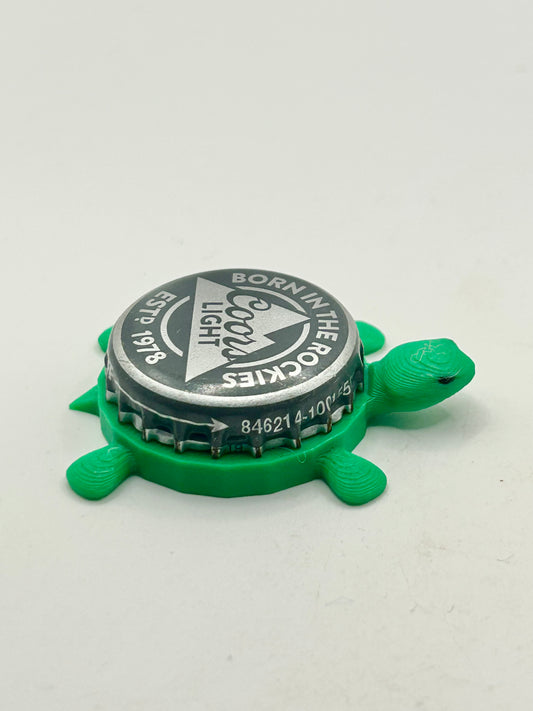 Coors Light (Born In The Rockies) - Bottle Cap Magnet Turtle Shell Shocked Art