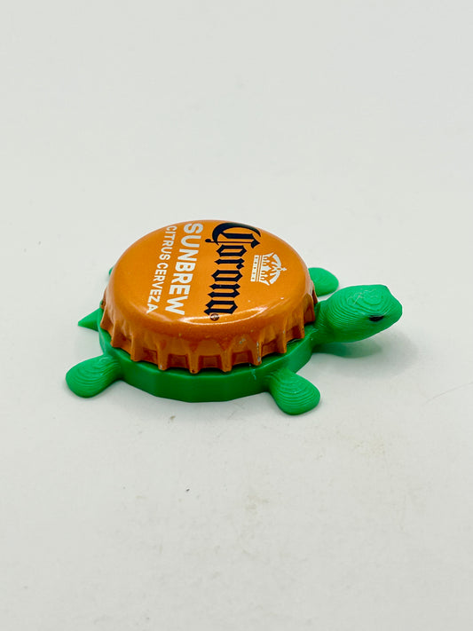 Corona Sunbrew Citrus Cerveza - Bottle Cap Magnet Turtle Shell Shocked Art