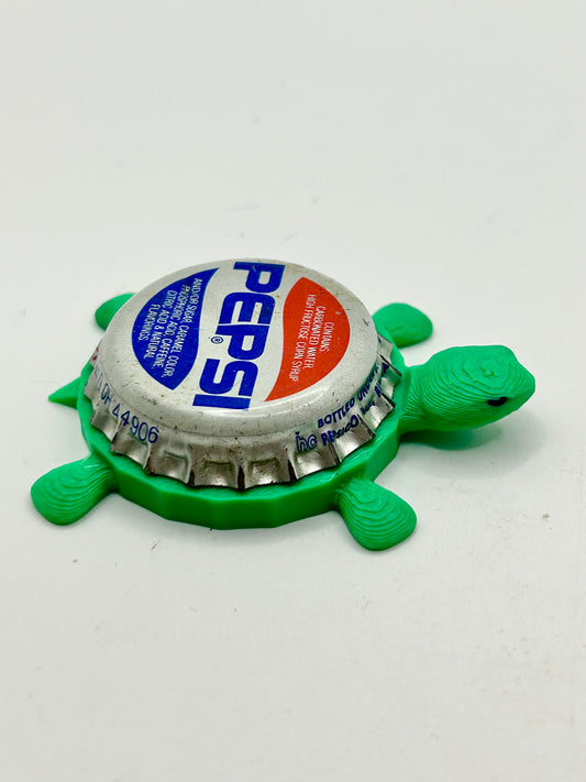 Pepsi (Vintage, White) - Bottle Cap Magnet Turtle Shell Shocked Art
