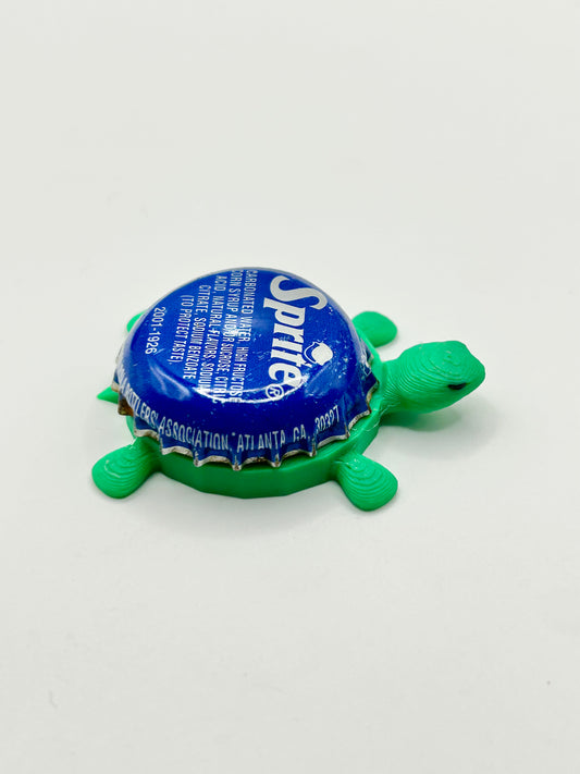 Sprite (Blue with Text) - Bottle Cap Magnet Turtle