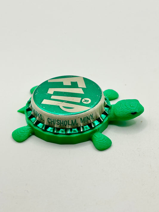 Flip Soda (Vintage) - Bottle Cap Magnet Turtle Shell Shocked Art