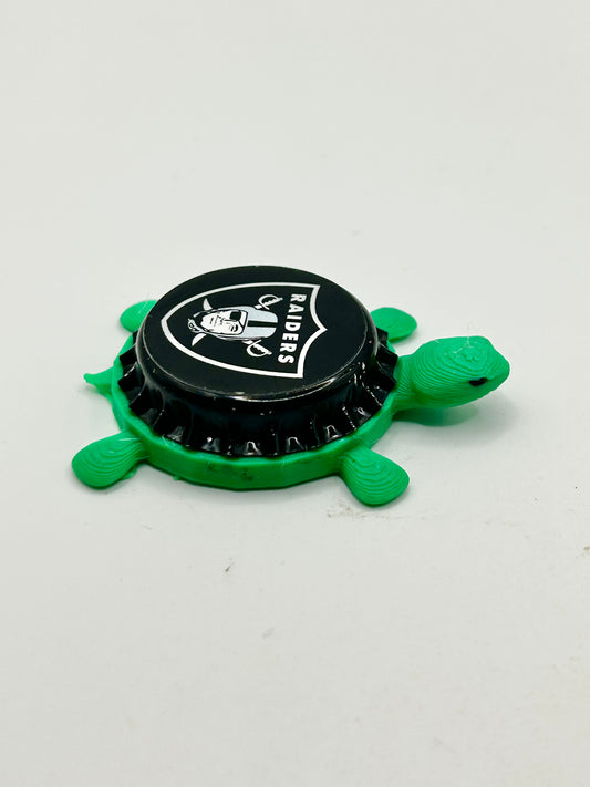Las Vegas Raiders - Bottle Cap Magnet Turtle Shell Shocked Art