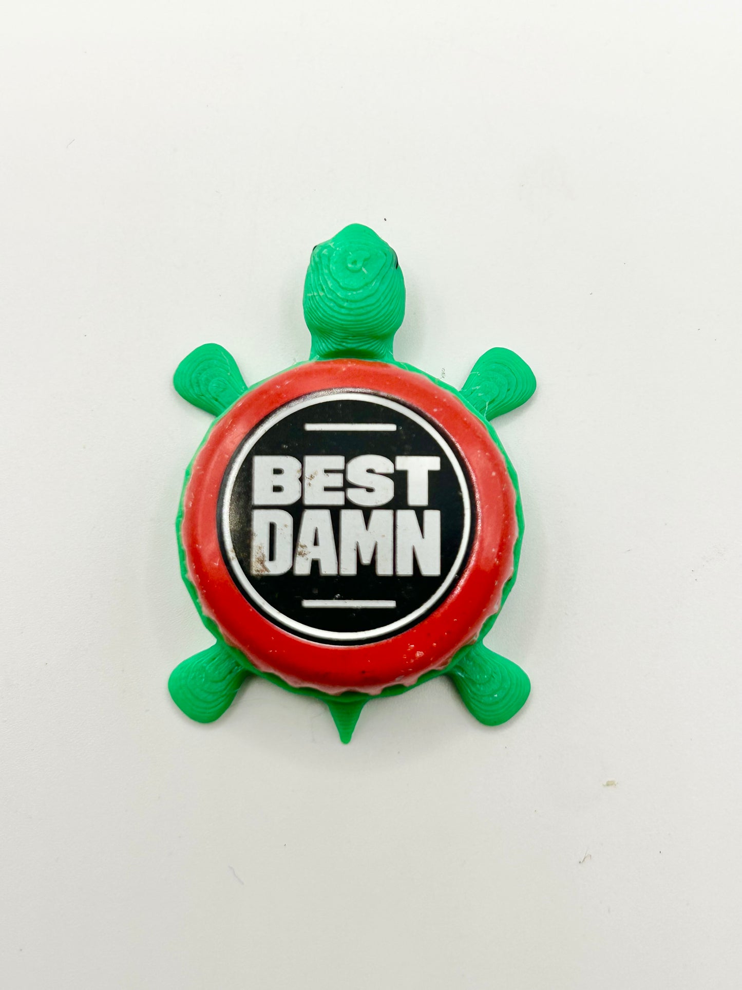 Best Damn Brewing (Red) - Bottle Cap Magnet Turtle