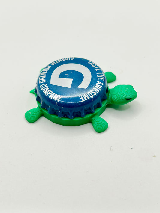 Gigantic Brewing (Blue) - Bottle Cap Magnet Turtle