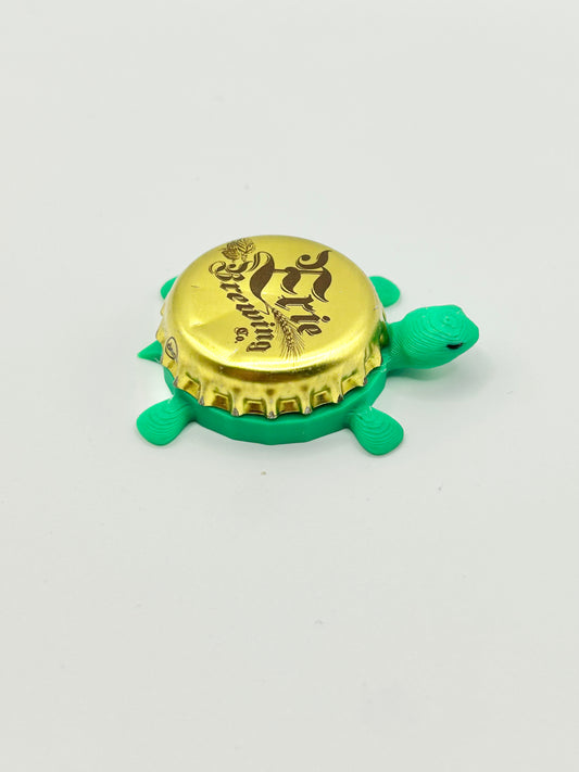Erie Brewing (Gold) - Bottle Cap Magnet Turtle
