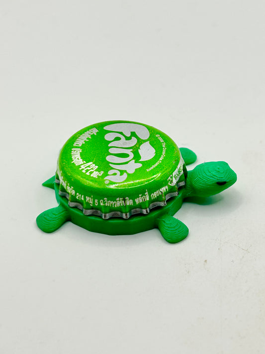 Fanta Lime Green - Bottle Cap Magnet Turtle Shell Shocked Art